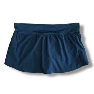 Title Nine Black Active Swim Skort XL with Built-In Brief & Zip Pocket